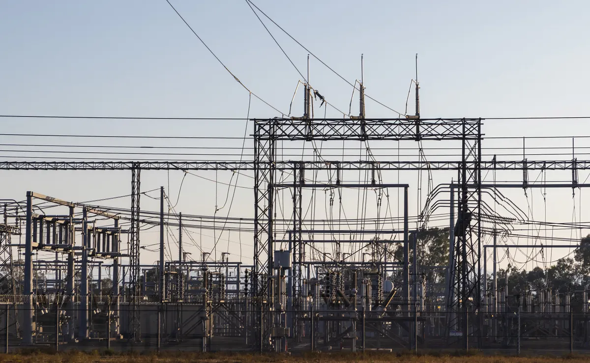 High-voltage electrical substation and power infrastructure